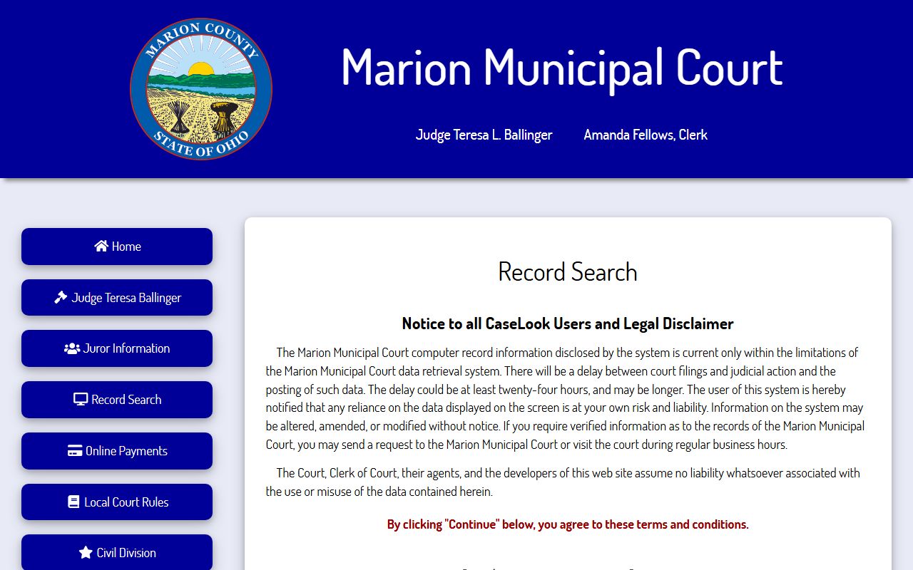 Marion County court records after jail arrest Municipal Court CaseLook
