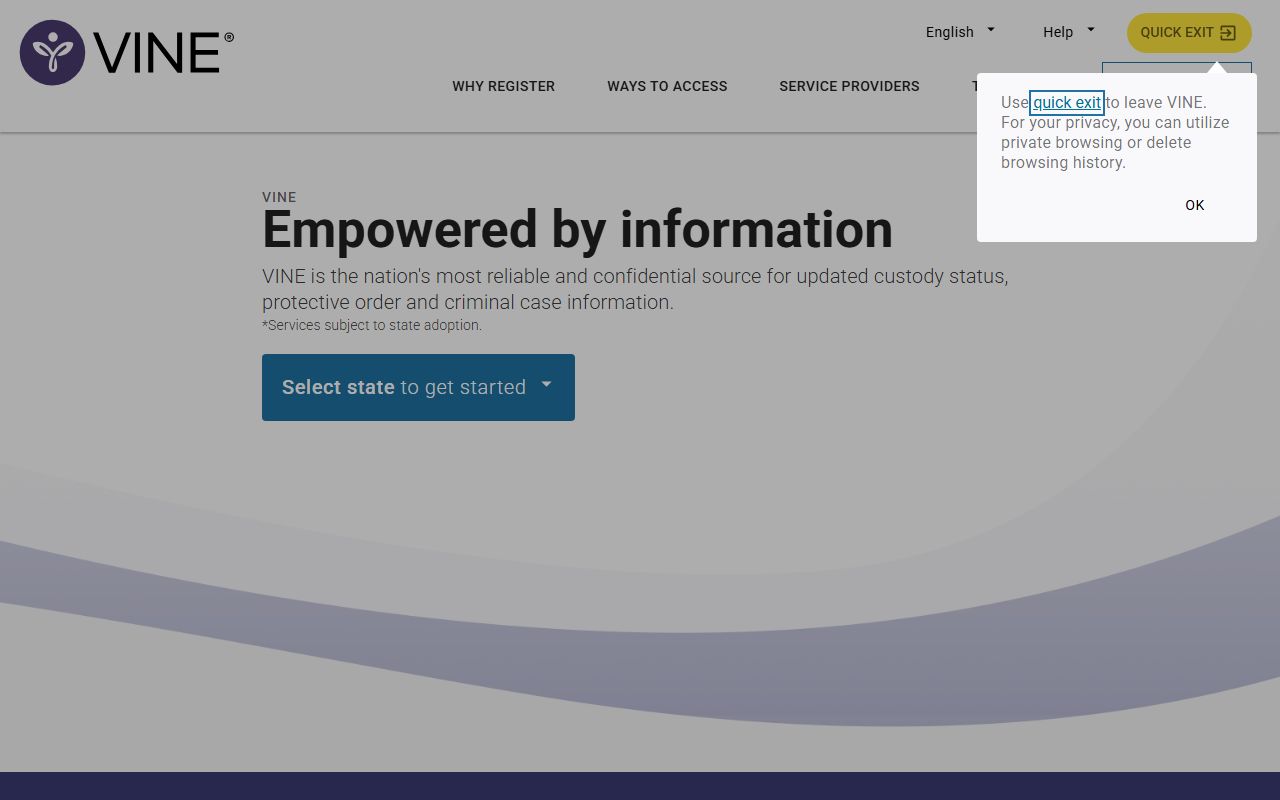 Marion County inmate population VINELink custody notification portal
